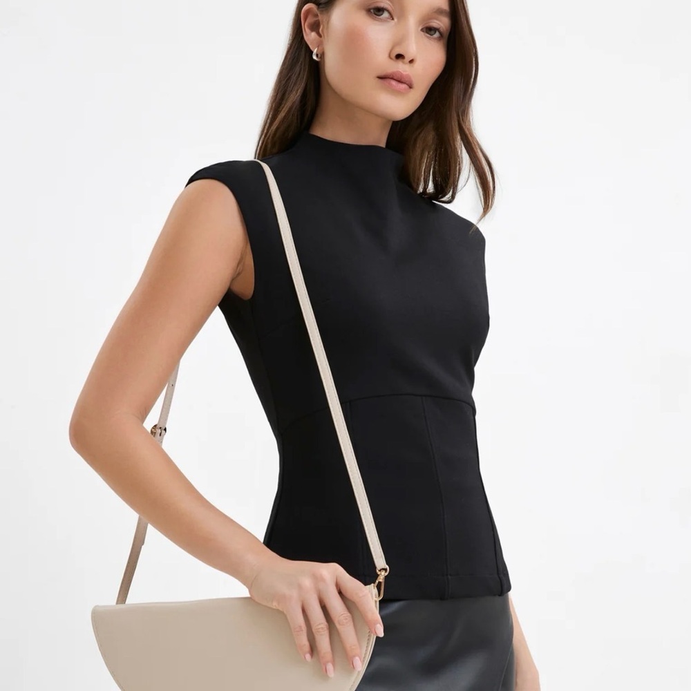 Marcella semi circle cross bag clutch  100% leather!
